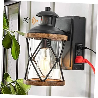 Dusk to Dawn Motion Sensor Outdoor Porch Light with GFCI 1 Pack Brown - Image 1 of 4