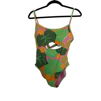 NWT Kate Spade Cutout One Piece Swimsuit in Cucumber Floral, M - Image 1 of 4