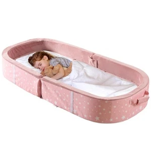 Portable Waterproof Crib Floor Bed Toddler Travel Bed with Mattress, Washable... - Picture 1 of 8