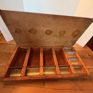 Vintage handgefertigte Laden Kassenschublade - 19,5” x 9,5” x 2,5” Holz - hergestellt 1/6/1948 - Bild 1 von 14