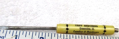 Advertising Mini Pocket Screwdriver Tripp Brothers Greenview IL Hardware/Lumber - Image 1 of 4