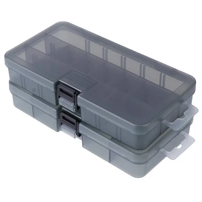  2 Pcs Angel Köder Box Aufbewahrungsbox Mit Trennwänden Fischereibehälter - Bild 1 von 4