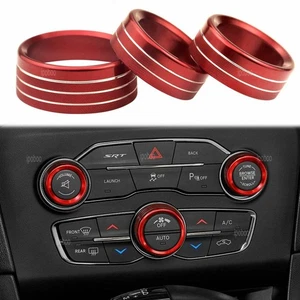 Center Console Switch Knobs Cover For Dodge Challenger Alloy AC Knob Button Trim - Picture 1 of 12