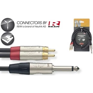 Cable divisor Stagg Pro PS2CMR Y 1x conector estéreo de 6,35 mm a 2x fono RCA 3 metros - Imagen 1 de 3