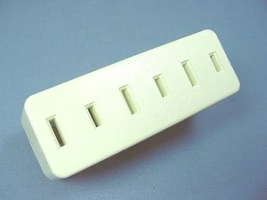 Leviton Almond Polaried Triple Tap Outlet Adapter NEMA 1-15R 15A 125V 2P2W 63-A - Picture 1 of 5