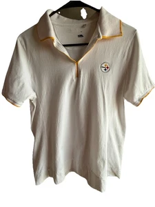 NFL Pittsburgh Steelers Mujer Manga Corta Cuello en V Camiseta Ajustada Blanca Talla L - Imagen 1 de 15