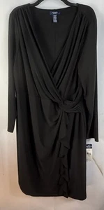 Chaps Damen Schwarz Polyester Stretch Kleid Gr. 20W Neu Etikett - Bild 1 von 4