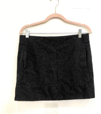 Mini-saia feminina J.Crew mistura de lã tamanho 6 bolsos cinza escuro carreira academia - Imagem 1 de 4