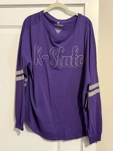 Donna Kansas State Taglia Large-Colosseo Manica Lunga-Viola/Grigio-Nuovo con etichette - Foto 1 di 5