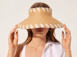 calzedonia Paper Fabric Visor Beach hat new - Picture 1 of 5
