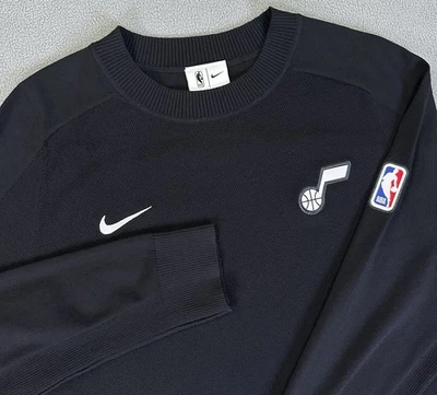 Utah Jazz Nike Sweater Sweatshirt Mens Medium Black Knit Rayon Authentic NBA - Image 1 of 4