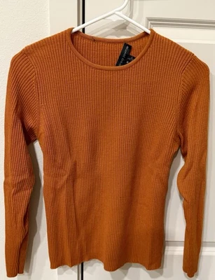 Suéter Andrea Jovine Mujer 100% Lana Calabaza Naranja Manga Larga Talla M Foto 1 de 4