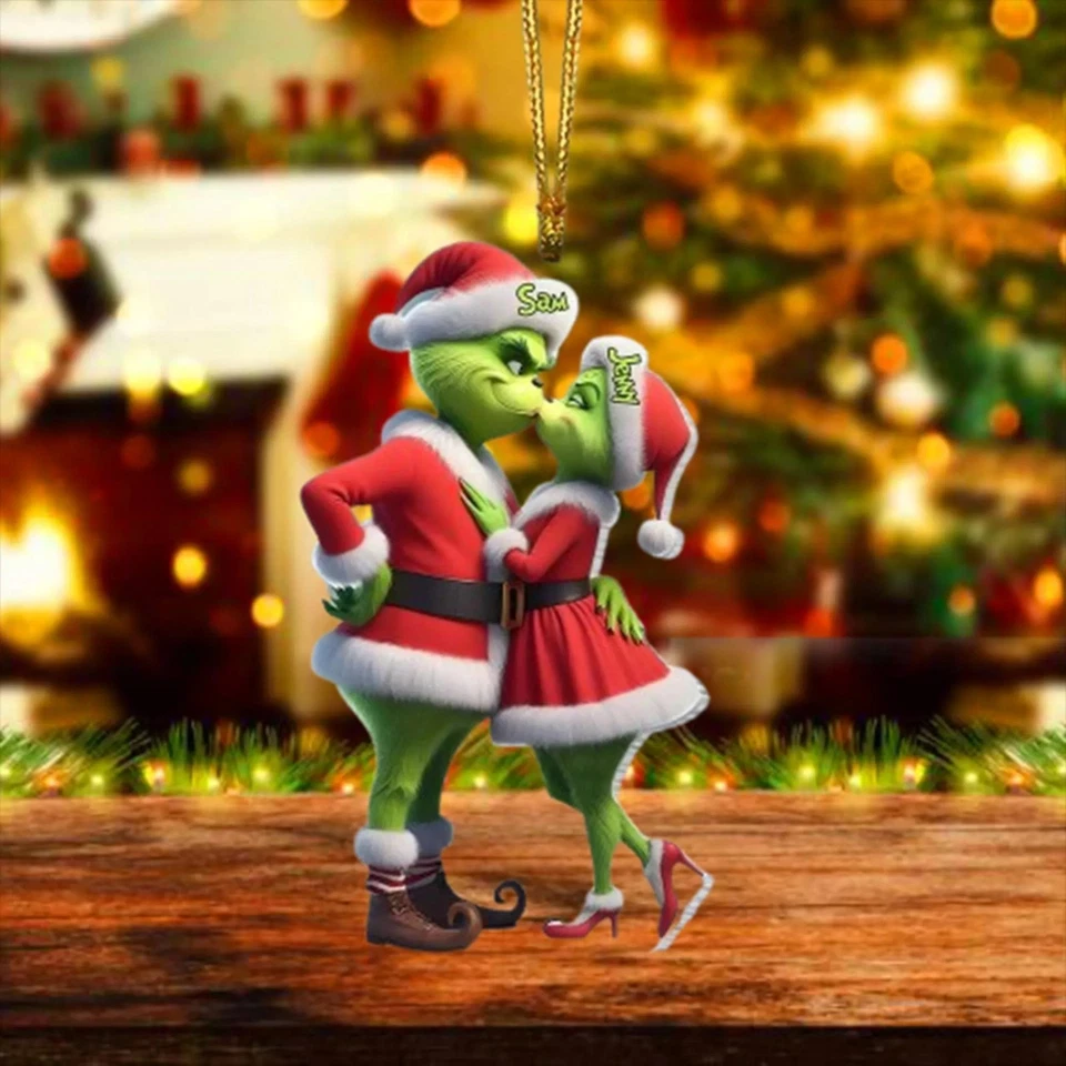 Christmas Grinch 情侣个性化 Grinch 圣诞节滑稽 2025 装饰 — 第 1/1 张图片