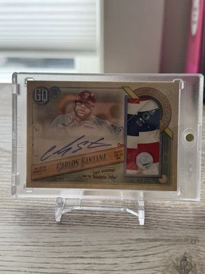 2019 Topps Gypsy Queen Carlos Santana Bases Around League Relic Auto /20 - Image 1 of 4