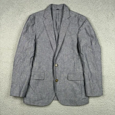 J Crew Ludlow Blazer Men’s 34S Slim Gray Somelos Cotton Linen Blend Unstructured - Image 1 of 4