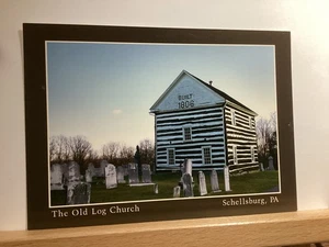 Alte Blockkirche: Schellsburg, PA - alte Postkarte - Bild 1 von 3