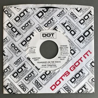 Hank Thompson Estate "Teardrops On the Rocks / I've Come ..." Dot Records 45 - Image 1 of 4