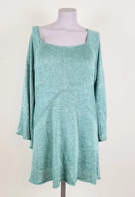 Balenciaga Knits VTG light green scoop neck bell sleeve tunic sweater Sz 42 XL - Image 1 of 4