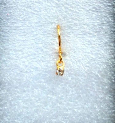 Anillo Nariz India Nath Chapado en Oro 22K Nariz Oreja Pin Regalo Madre Moda Joyería Foto 1 de 3