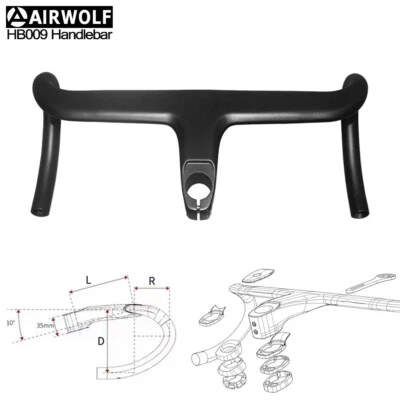 AIRWOLF T1100 Carbon Kohlefaser Lenker Integrierte Aerobar Straßenrennrad Griffe - Bild 1 von 4