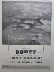 12/1946 PUB DOWTY GLOSTER METEOR LEVERED SUSPENSION UNDERCARRIAGE HYDRAULIC AD - Imagen 1 de 1