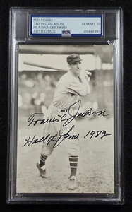 TRAVIS JACKSON Signed Real Photo Postcard-HOF-NEW YORK GIANTS-PSA 10 Auto - Picture 1 of 4