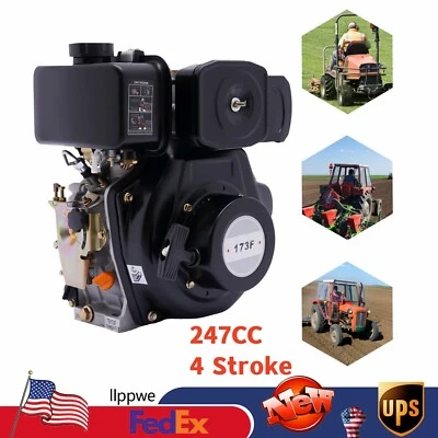 247CC Diesel Engine 4 Stroke Single Cylinder For Small Agricultural Machinery US - Image 1 of 4