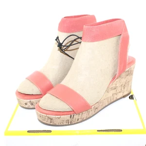 LIZ CLAIBORNE womens HAPUR cork wedge heel sandals shoe size 7.5 M pink NEW - Picture 1 of 6