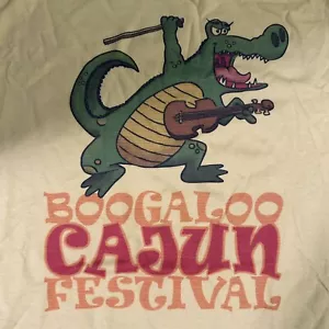 Vintage Boogaloo Cajun Music Festival T-Shirt Mens Size Med. Alligator Louisiana - Picture 1 of 5