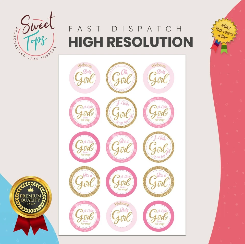 CUPCAKES COMESTIBLES REDONDOS BABY SHOWER 2" Foto 1 de 1