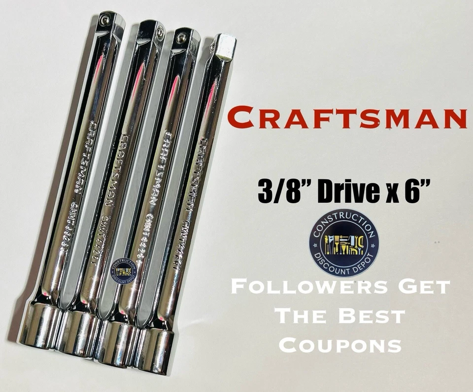 Bulk Of 4 Wholesale Craftsman Ratchet Extension Bar 3/8" Drive x 6"  CMMT44261 - Image 1 of 2