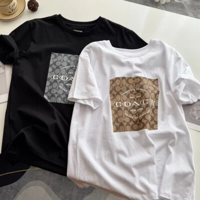 NWT COACH   Men's Women’s Unisex  White black T-shirt  COTTON - Image 1 of 4