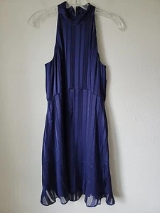 Banana Republic Blue Sleeveless Dress  Mock Neck Size 8P NEW - Picture 1 of 12
