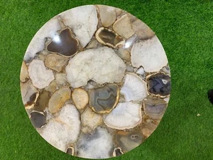 Agate Table Top, Round Table, Natural Agate Sofa Table, Geode Table, Home Decor - Picture 1 of 6