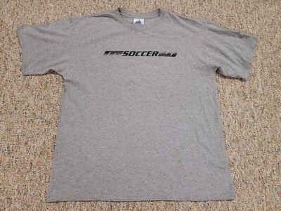 Camisa Adidas De Colección Hombres Grande Gris Fútbol Logo Spellout Streetwear Y2K Años 90 Foto 1 de 4