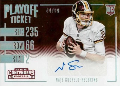 NATE SUDFELD 2016 Contenders PLAYOFF TICKET ROOKIE AUTO /99 49ers #282 - Image 1 of 2