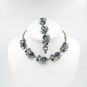 1950s Coro Scheherazade Silver Tone Metal Necklace Bracelet set-Book Piece - Imagen 1 de 5