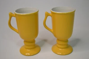 Lot 2 Vintage Hall Pedestal Foot Irish Coffee Cocoa Mug Cup Gold USA 1272 - Picture 1 of 6