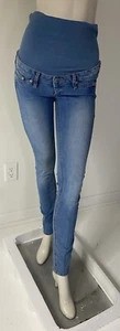 Pantalones de mezclilla H&M Maternidad Mamá pierna ajustada bolsillos acanalados altos azules talla 6 - Imagen 1 de 10