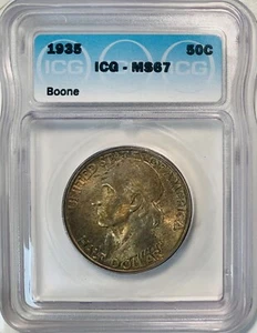 1935 ICG MS67 BOONE Commemorative Half Dollar - Picture 1 of 2