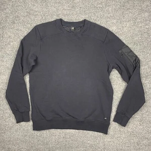 WAHTS Sweat Shirt Herren M Langarm Rundhals Reißverschlusstasche Bio Baumwolle schwarz - Bild 1 von 9