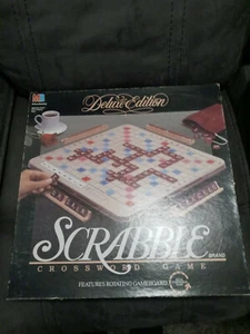 Scrabble Deluxe Edition (w/Rotating Gameboard) (Vintage, 1989) Complete - Picture 1 of 3