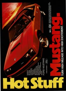 1981 Vintage Print Ad Ford Mustang Red Hot Stuff Turn High Mileage Excitement - Picture 1 of 2