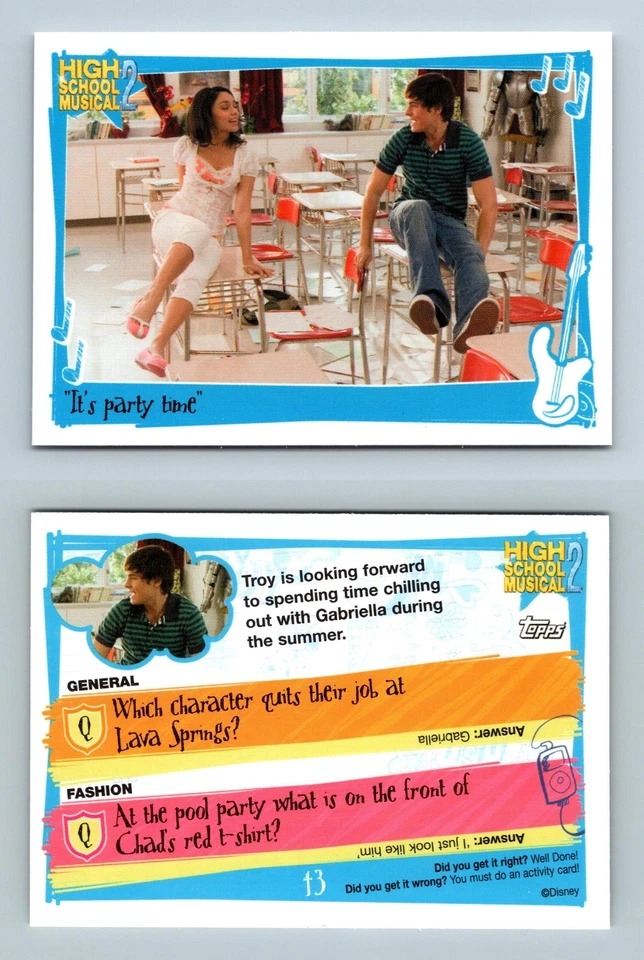 It's Party Time #43 High School Musical 2 Topps TCG Card - Image 1 of 1