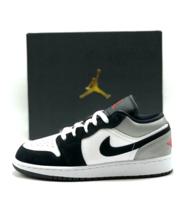 *NEW* Unisex Big Kids Air Jordan 1 Low SE (GS) White/Fire Red  (HF3188 106) 👍 - Image 1 of 4