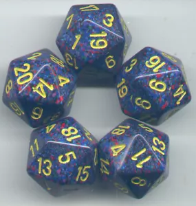 NUEVO JUEGO DE DADOS DE ROL de 5 D20 - Crepúsculo moteado - Imagen 1 de 1