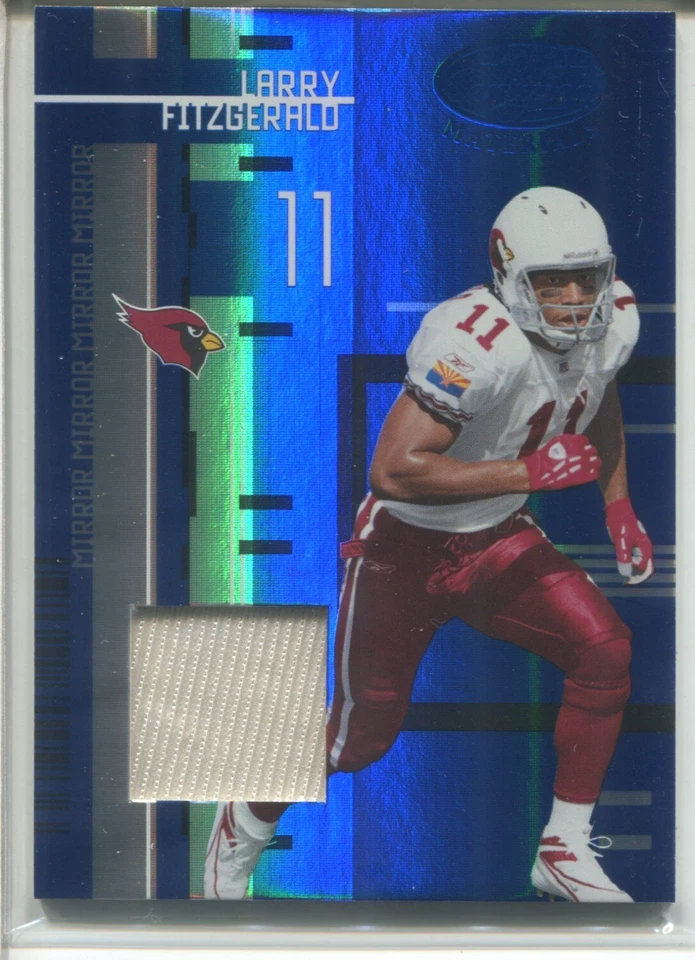 2005 Leaf Certified Materials Larry Fitzgerald Mirror Blue Jersey Card /50 - Image 1 of 2