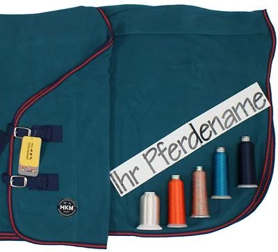 Abschwitzdecke mit Kreuzgurten, auf Wunsch individuell bestickt, dunkelgrün, HKM - Bild 1 von 4