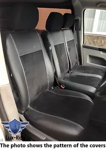 TAILORED SEAT COVERS For FORD TRANSIT CUSTOM 2017 - 2023 ALICANTE & ART. LEATHER - Picture 1 of 6