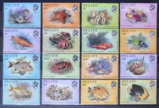 BELIZE - SÉRIE 658/673 - COMPLETE - FAUNE MARINE - POISSONS - NEUFS**